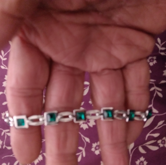 NWOT Sterling Silver Crystal Bracelet - Picture 1 of 4